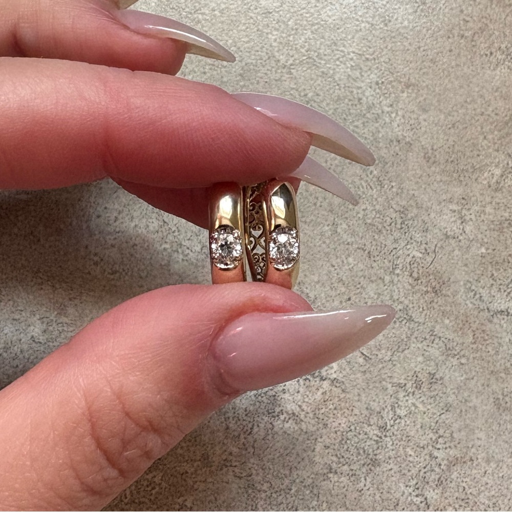 COPY - 10k Gold Diamond Huggie earrings .25ct